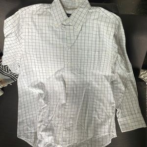 Izod white and black stripped dress shirt size medium